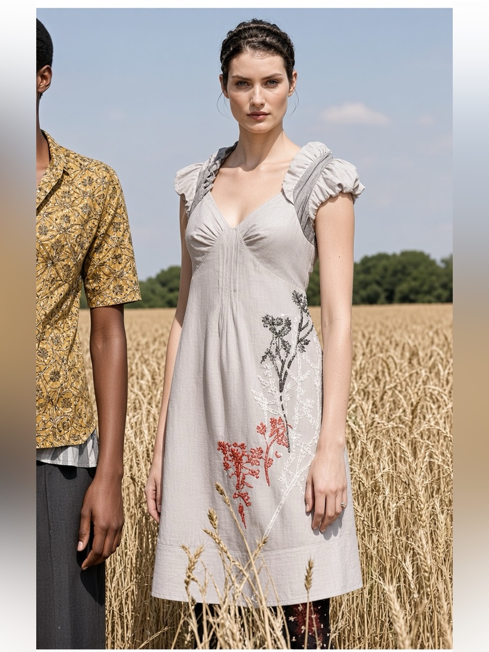 Anthropologie Floreat Fruit Mood Wool Silk Botanical Romantic Y2K Dress 12